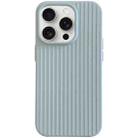 For iPhone 15 Pro Macaroon Tile Stripe TPU Hybrid PC Phone Case(Blue) - 1