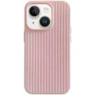 For iPhone 14 Macaroon Tile Stripe TPU Hybrid PC Phone Case(Pink) - 1