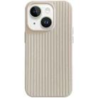 For iPhone 14 Macaroon Tile Stripe TPU Hybrid PC Phone Case(Beige) - 1