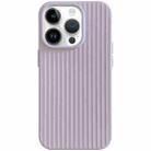 For iPhone 14 Pro Macaroon Tile Stripe TPU Hybrid PC Phone Case(Purple) - 1