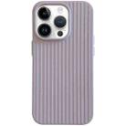 For iPhone 14 Pro Macaroon Tile Stripe TPU Hybrid PC Phone Case(Lavender Grey) - 1