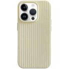 For iPhone 14 Pro Max Macaroon Tile Stripe TPU Hybrid PC Phone Case(Yellow) - 1