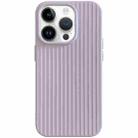 For iPhone 14 Pro Max Macaroon Tile Stripe TPU Hybrid PC Phone Case(Purple) - 1