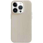 For iPhone 14 Pro Max Macaroon Tile Stripe TPU Hybrid PC Phone Case(Beige) - 1