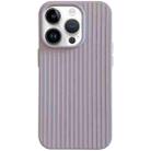 For iPhone 14 Pro Max Macaroon Tile Stripe TPU Hybrid PC Phone Case(Lavender Grey) - 1