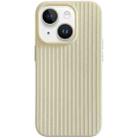 For iPhone 13 Macaroon Tile Stripe TPU Hybrid PC Phone Case(Yellow) - 1
