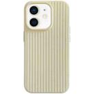 For iPhone 12 Macaroon Tile Stripe TPU Hybrid PC Phone Case(Yellow) - 1