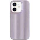 For iPhone 12 Macaroon Tile Stripe TPU Hybrid PC Phone Case(Purple) - 1