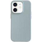 For iPhone 12 Macaroon Tile Stripe TPU Hybrid PC Phone Case(Blue) - 1