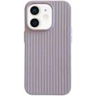 For iPhone 12 Macaroon Tile Stripe TPU Hybrid PC Phone Case(Lavender Grey) - 1