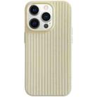 For iPhone 12 Pro Max Macaroon Tile Stripe TPU Hybrid PC Phone Case(Yellow) - 1