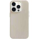 For iPhone 12 Pro Macaroon Tile Stripe TPU Hybrid PC Phone Case(Beige) - 1