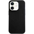 For iPhone 11 Macaroon Tile Stripe TPU Hybrid PC Phone Case(Black) - 1