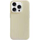 For iPhone 16 Pro Max Macaroon Tile Stripe TPU Hybrid PC Phone Case(Yellow) - 1