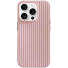For iPhone 16 Pro Max Macaroon Tile Stripe TPU Hybrid PC Phone Case(Pink) - 1