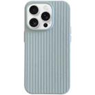 For iPhone 16 Pro Macaroon Tile Stripe TPU Hybrid PC Phone Case(Blue) - 1