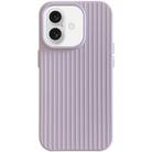 For iPhone 16 Plus Macaroon Tile Stripe TPU Hybrid PC Phone Case(Purple) - 1