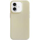 For iPhone 16 Macaroon Tile Stripe TPU Hybrid PC Phone Case(Yellow) - 1