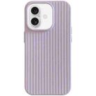 For iPhone 16 Macaroon Tile Stripe TPU Hybrid PC Phone Case(Purple) - 1