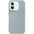 For iPhone 16 Macaroon Tile Stripe TPU Hybrid PC Phone Case(Blue) - 1