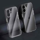 For iPhone 16 Plus Four Corner Airbag Transparent Glass Phone Case - 1