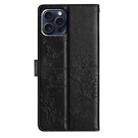 For iPhone 16 Pro Max Butterfly Love Flower Embossed Leather Phone Case(Black) - 3