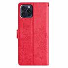 For iPhone 16 Pro Max Butterfly Love Flower Embossed Leather Phone Case(Red) - 3