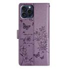 For iPhone 16 Pro Butterflies and Flowers Leather Phone Case(Purple) - 3