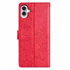 For iPhone 16 Plus Butterflies and Flowers Leather Phone Case(Red) - 3