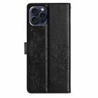 For iPhone 15 Pro Max Butterflies and Flowers Leather Phone Case(Black) - 3