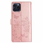 For iPhone 15 Pro Max Butterfly Love Flower Embossed Leather Phone Case(Rose Gold) - 3