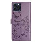 For iPhone 15 Pro Butterfly Love Flower Embossed Leather Phone Case(Purple) - 3