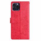 For iPhone 14 Pro Butterflies and Flowers Leather Phone Case(Red) - 3