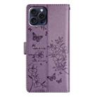 For iPhone 13 Pro Butterflies and Flowers Leather Phone Case(Purple) - 3