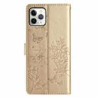 For iPhone 11 Pro Max Butterfly Love Flower Embossed Leather Phone Case(Gold) - 3