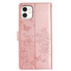 For iPhone 11 Butterfly Love Flower Embossed Leather Phone Case(Rose Gold) - 3