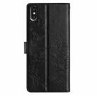 For iPhone XS / X Butterfly Love Flower Embossed Leather Phone Case(Black) - 3