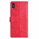 For iPhone XS / X Butterfly Love Flower Embossed Leather Phone Case(Red) - 3