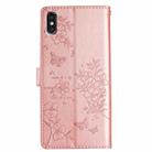 For iPhone XS / X Butterfly Love Flower Embossed Leather Phone Case(Rose Gold) - 3