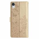 For iPhone XR Butterfly Love Flower Embossed Leather Phone Case(Gold) - 3