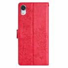 For iPhone XR Butterfly Love Flower Embossed Leather Phone Case(Red) - 3