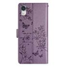 For iPhone XR Butterfly Love Flower Embossed Leather Phone Case(Purple) - 3