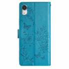 For iPhone XR Butterfly Love Flower Embossed Leather Phone Case(Blue) - 3