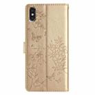 For iPhone XS Max Butterfly Love Flower Embossed Leather Phone Case(Gold) - 3