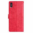 For iPhone XS Max Butterfly Love Flower Embossed Leather Phone Case(Red) - 3
