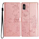 For iPhone XS Max Butterfly Love Flower Embossed Leather Phone Case(Rose Gold) - 1