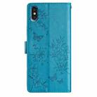 For iPhone XS Max Butterfly Love Flower Embossed Leather Phone Case(Blue) - 3