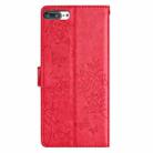 For iPhone 8 Plus / 7 Plus Butterflies and Flowers Leather Phone Case(Red) - 3