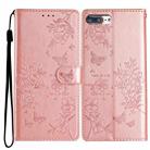 For iPhone 8 Plus / 7 Plus Butterfly Love Flower Embossed Leather Phone Case(Rose Gold) - 1