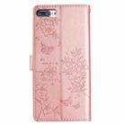 For iPhone 8 Plus / 7 Plus Butterfly Love Flower Embossed Leather Phone Case(Rose Gold) - 3